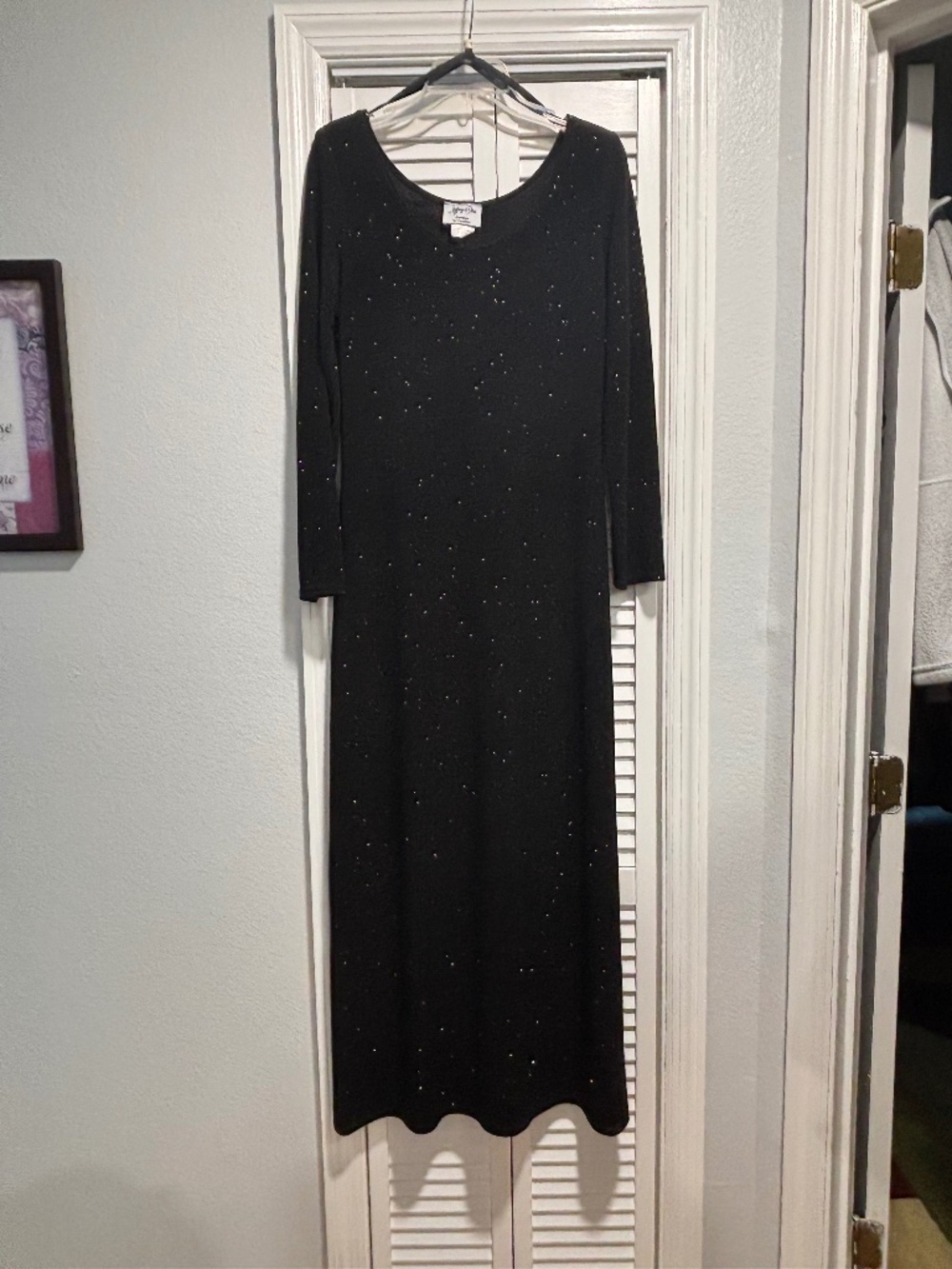 Vintage Jeffery & Dara Evening By Tom Barra Long Sleeve Sparkle Knit Dress 10